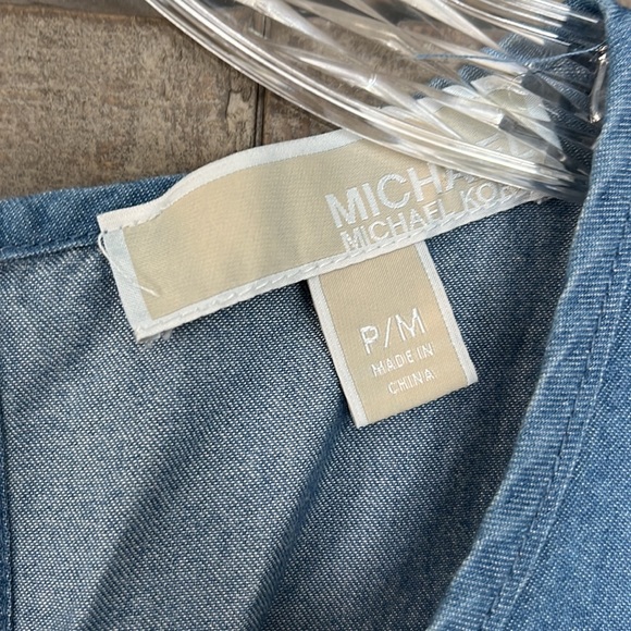 Super cute Michael Kors ruffle Chambray blue dress - Picture 2 of 4